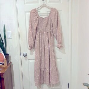 BY THE RIVER Pink Floral Dress